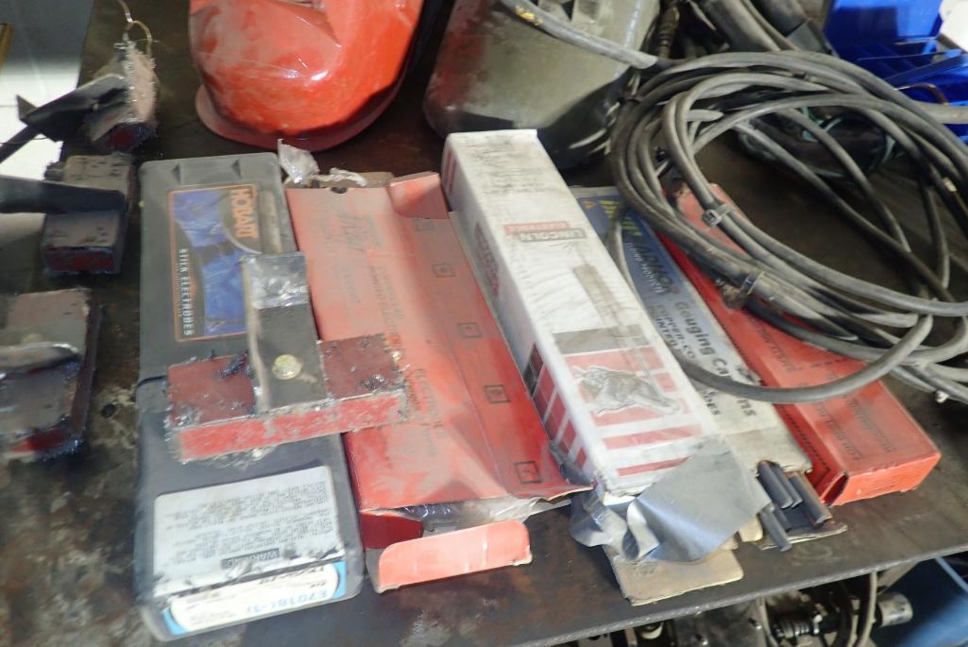 Lot of Miller Millermatic 10E Wire Feeder, Asst. Welding Stick, Coil, Helmets, Stingers, etc. - Image 5 of 8