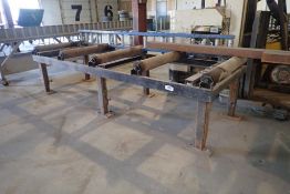 10'x4'x30" Roller Table w/7" Back Pressure Table.