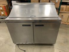 DELFIELD 4448N-18M 48" DOUBLE DOOR MEGA TOP REFRIGERATED SANDWICH PREP TABLE *NEEDS REPAIR*