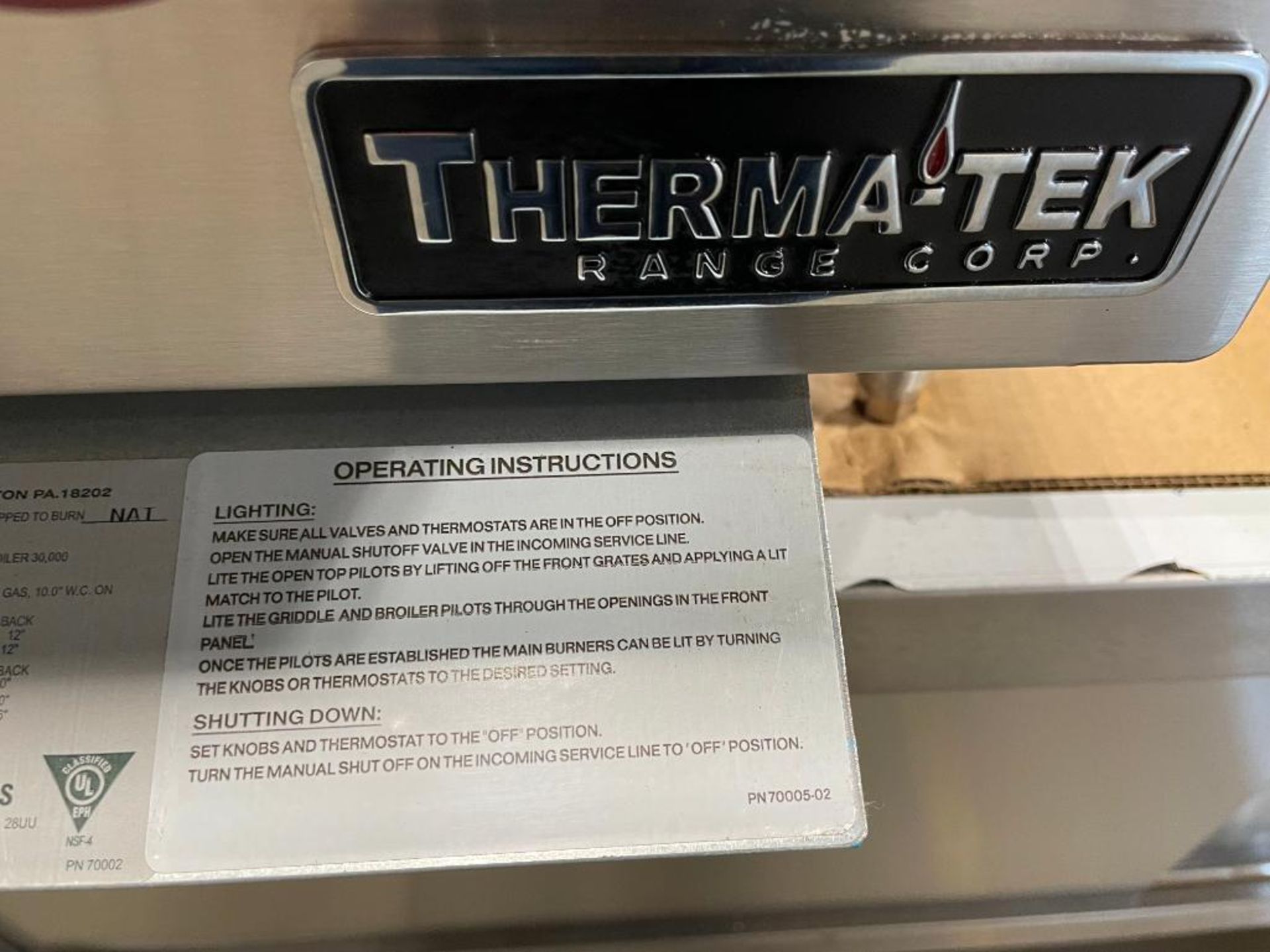 NEW THERMA-TEK TC24-24RBN 24" RADIANT CHARBROILER - Image 3 of 13