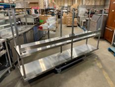 102" STAINLESS STEEL 2 TIER CEILING HANGING SHELF