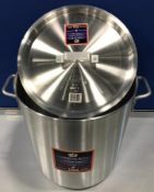 40QT PREMIUM ALUMINUM STOCK POT WITH COVER, JOHNSON ROSE 65540 - NEW