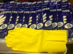 RUBBER GLOVES MEDIUM - LOT OF 12