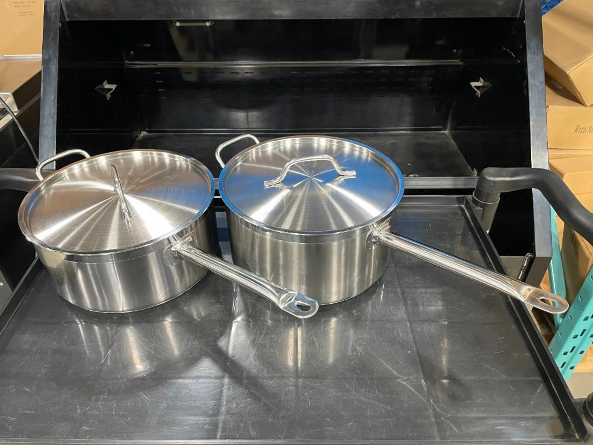 10QT & 7.5QT HEAVY DUTY STAINLESS SAUCE PAN INDUCTION CAPABLE, JR 47702, 47682 - NEW - Image 3 of 3