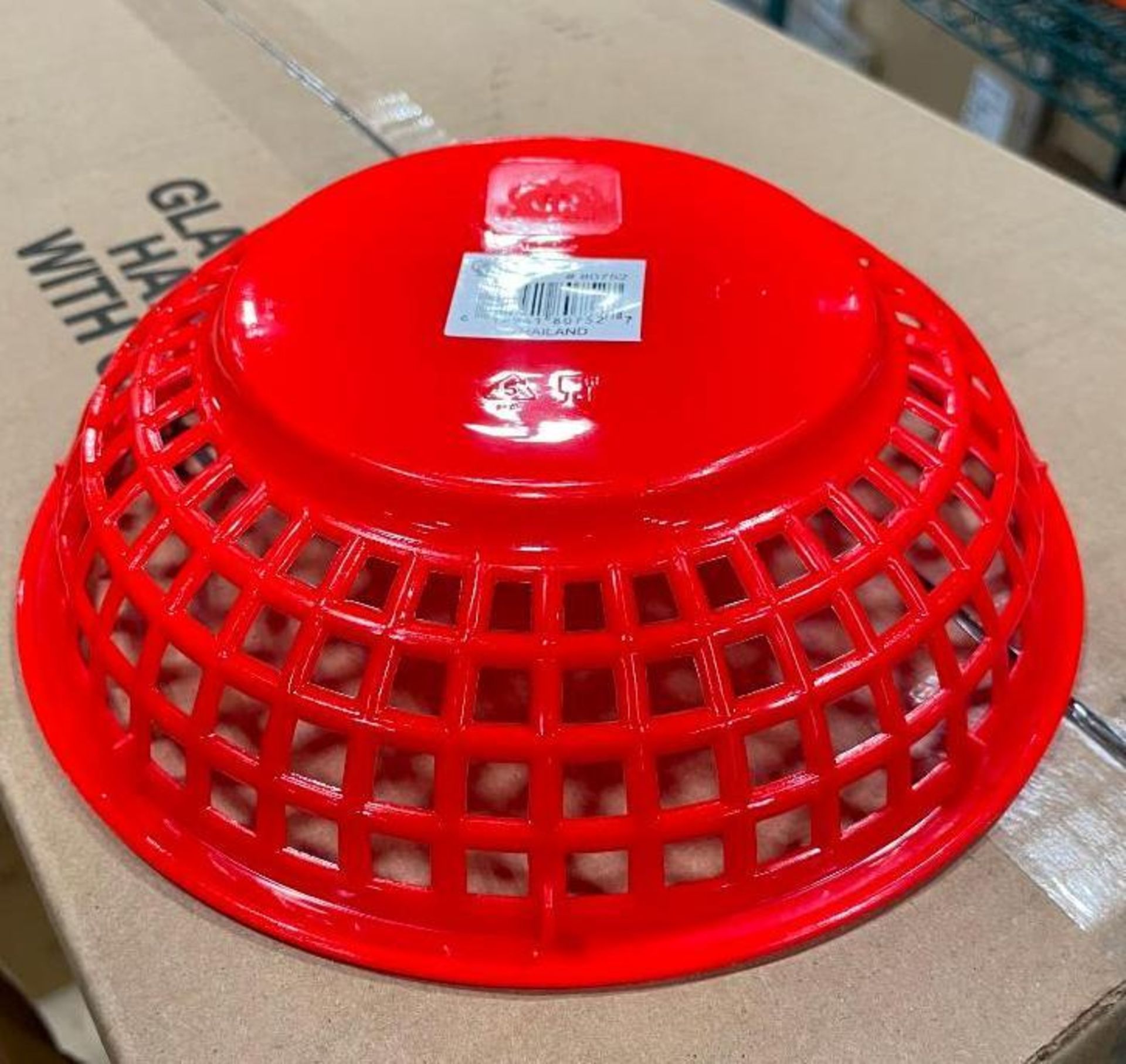 8" RED ROUND PLASTIC FOOD BASKET, JOHNSON ROSE 80752 - LOT OF 108 - NEW - Image 3 of 4