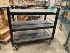 3 TIER HEAVY DUTY STEEL MOBILE SHELVING UNIT