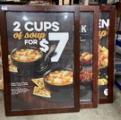 (3) WOODEN FRAMED ADVERTISING DISPLAYS