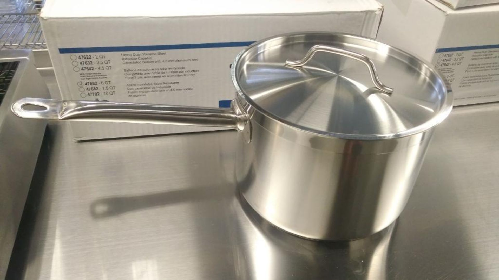 6QT HEAVY DUTY STAINLESS SAUCE PAN INDUCTION CAPABLE, JR 47662 - NEW