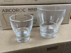 ARCOROC 5OZ & 14OZ URBANE ROCKS GLASSES - LOT OF 36 PIECES