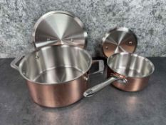 PADERNO COPPER DUTCH OVEN AND SAUCE PAN