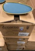 4 CASES OF TERRASTONE 10" BLUE OVAL PLATTER - 12/CASE, ARCOROC - NEW