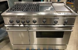 THERMADOR PROFESSIONAL GCR484GG STAINLESS STEEL DUAL FUEL RANGE WITH DOUBLE OVENS