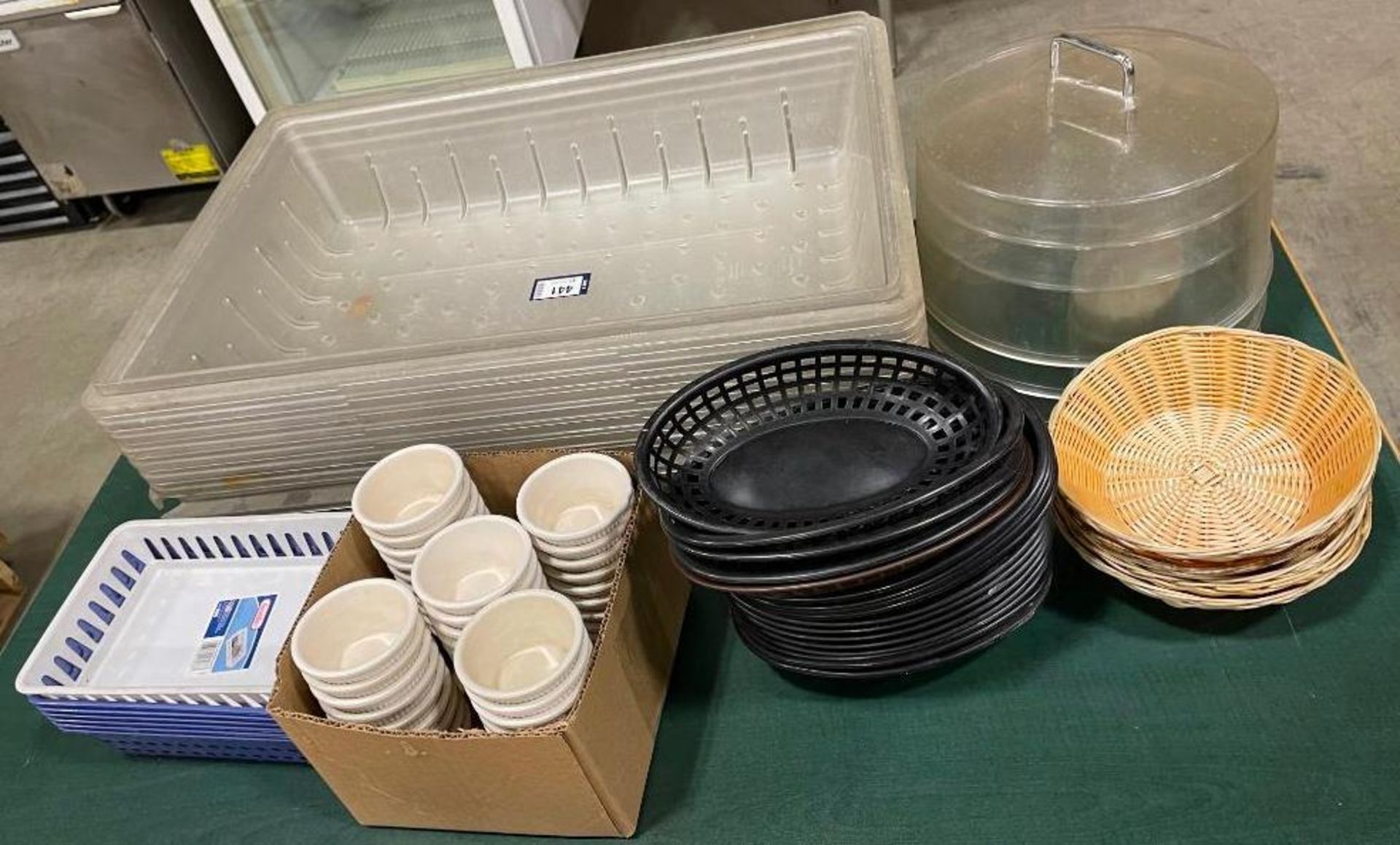 (8) POLYCARBONATE FULL SIZE DRAIN INSERTS, FOOD BASKETS, RAMEKINS & FOOD COVERS - Image 8 of 12