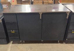 GLASTENDER BB60-L6-BS(LL), 60" DOUBLE SOLID DOOR BACK BAR COOLER