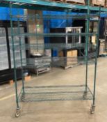 4 TIER GREEN WIRE STORAGE RACK