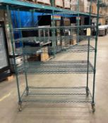 6 TIER GREEN WIRE STORAGE RACK