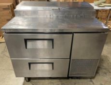 REFRIGERATED PIZZA PREP TABLE WITH 2 DRAWERS