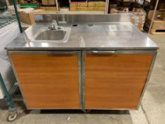 DUKE SUBPS-48-L M STAINLESS STEEL WORK CABINET WITH HAND SINK *BROKEN FAUCET*