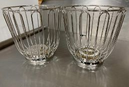 STAINLESS WIRE FRUIT BOWLS - LOT OF 2