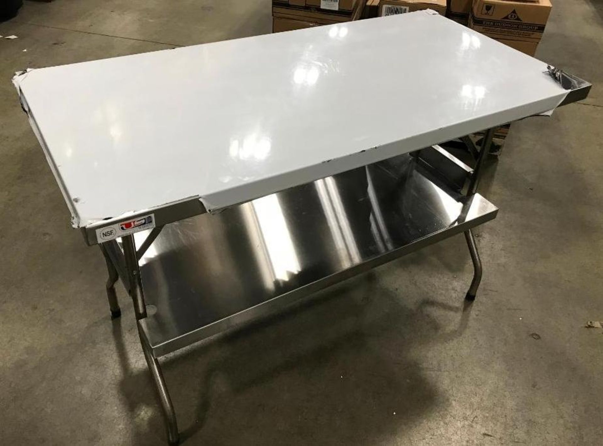 48" X 24" STAINLESS STEEL FOLDING TABLE
