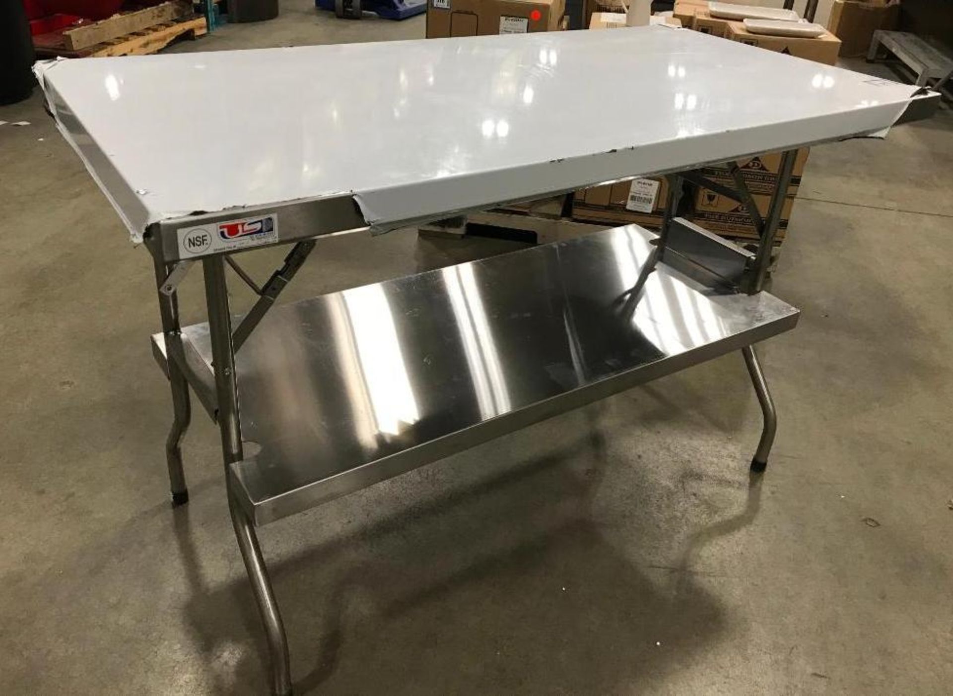 48" X 24" STAINLESS STEEL FOLDING TABLE - Image 8 of 8