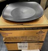 2 CASES OF DUDSON EVO JET SQUARE CHEF'S PLATES 10 3/8" - 12/CASE - MADE IN ENGLAND