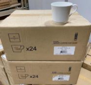 2 CASES OF 9OZ/265ML WHITE PORCELAIN COFFEE CUPS, ARCOROC "INFINITY" R1028 - 24/CASE - NEW