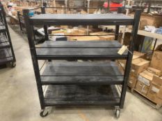 4 TIER HEAVY DUTY STEEL MOBILE SHELVING UNIT