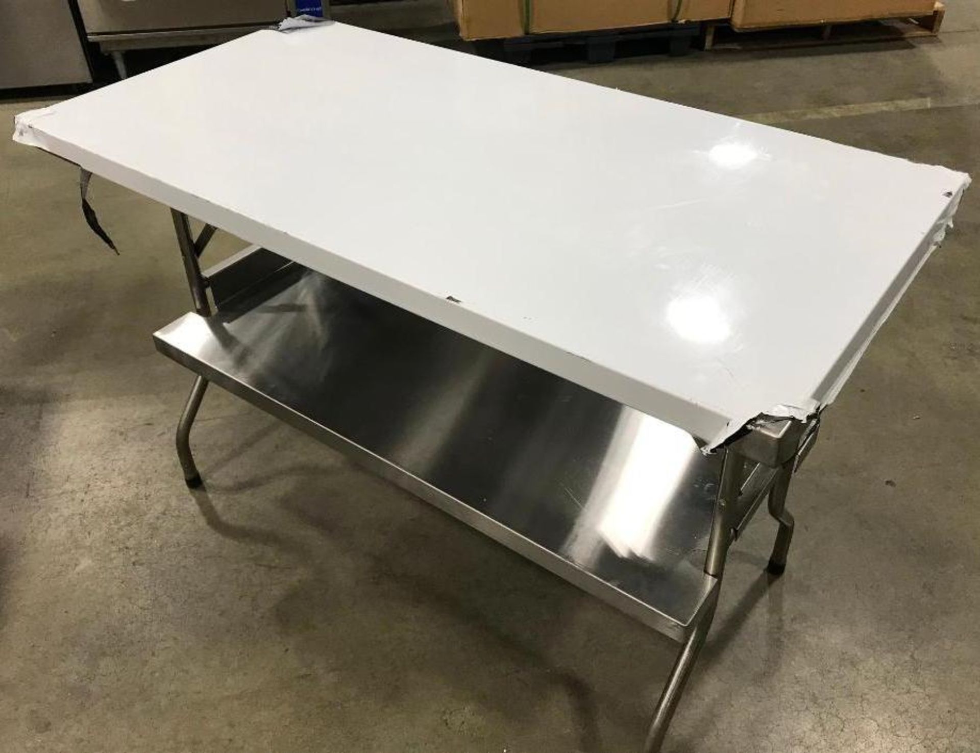 48" X 24" STAINLESS STEEL FOLDING TABLE - Image 7 of 8
