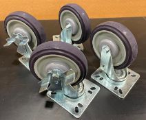 4" WHEEL SET OF 4 - 2 LOCKING & 2 NON-LOCKING