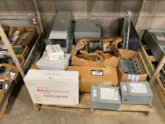 Pallet of Asst. Electrical including Enclosures, Breaker, etc.