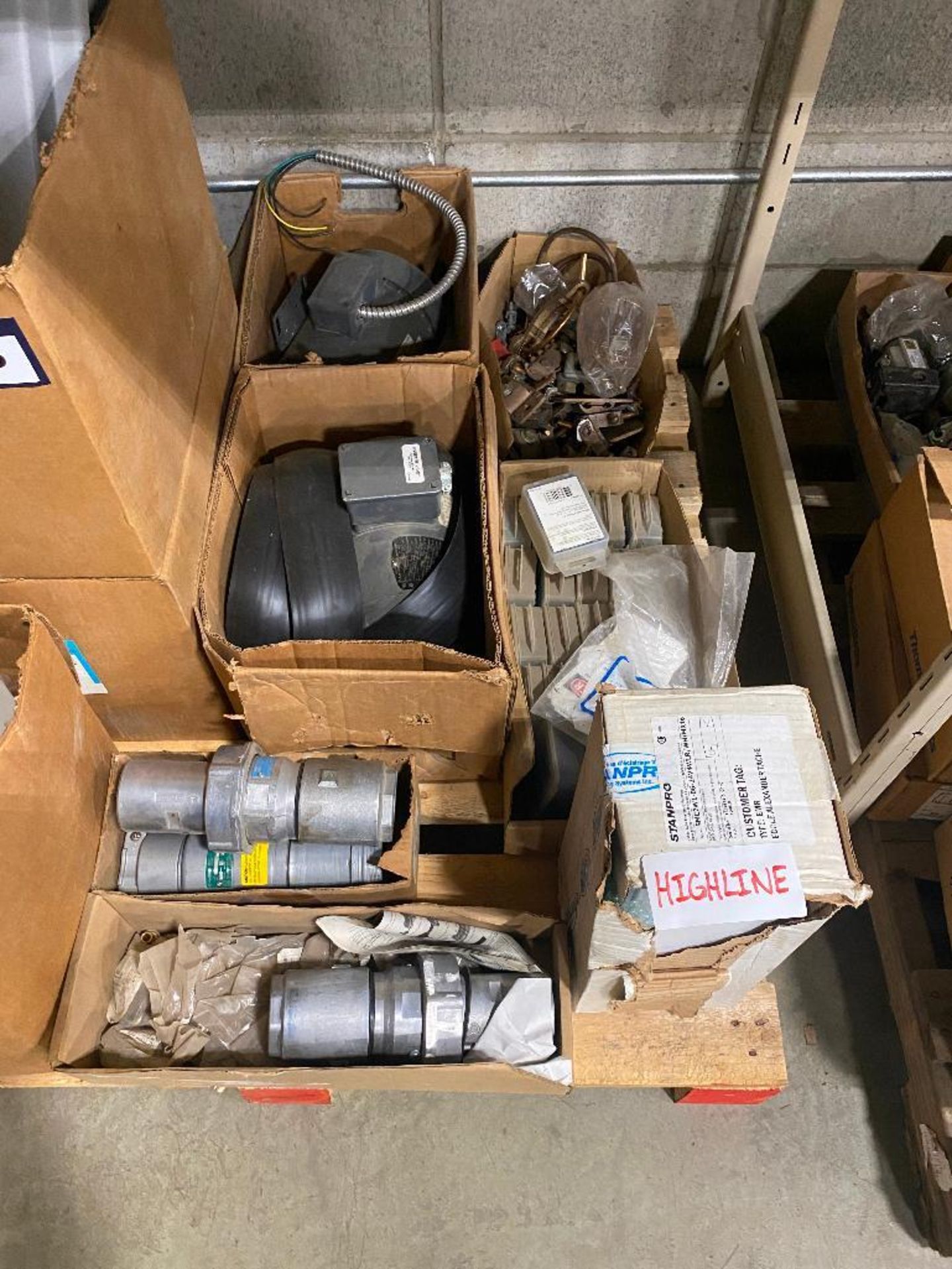 Pallet of Asst. Electrical including Enclosures, Connectors, Lighting, Electric Motor, etc. - Image 2 of 3