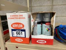 Lot of (2) Cases of Krylon Flat Crystal Clear Spray Paint/Primer