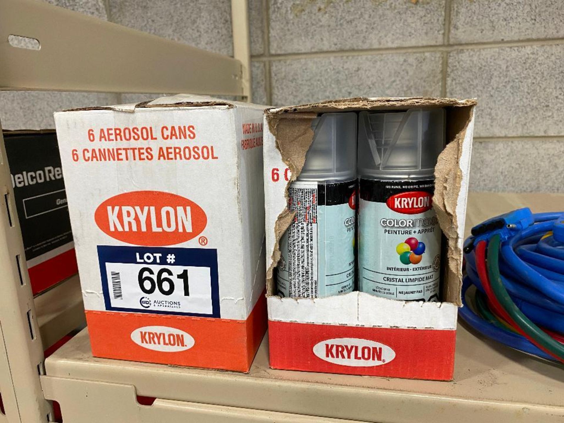 Lot of (2) Cases of Krylon Flat Crystal Clear Spray Paint/Primer