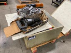 Crate of Asst. Rescue Tools Including The Boss Manual Hydraulic Spreader, Sawzall, Come-Alongs, Bolt