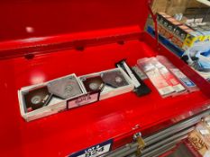 Lot of (4) Bessey Magnetic Welding Squares, Welding Gauge, Tungsten Electrodes, etc.