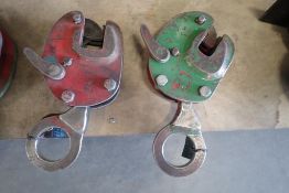 Lot of (2) 1-ton Plate Clamps.