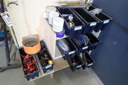 Lot of (3) Barrel Torches, Grinding Discs, 15' Mig Welding Liners, Nozzle-Dip, Bar Clamp Ends, etc.