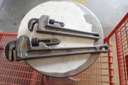 Lot of Ridgid 10" and 14" Aluminum Pipe Wrenches.