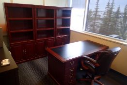 Lot of Executive Desk, Lazy Boy Leather Task Chair, (3) Wall Units and 2-Drawer Storage Cabinet.