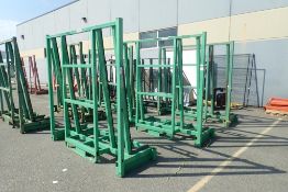 Lot of (3) Gregory Single Sided Material Racks.