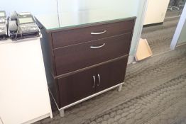 Lot of (2) Office Storage Cabinets w/Glass Tops.