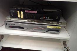 Lot of Philips DVD Player, Impact Acoustics 6x2 Component Video Matrix and Motorola HDTV Receiver.