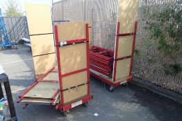 Lot of (2) Hafele 4-Wheel Carts and Asst. Uprights.