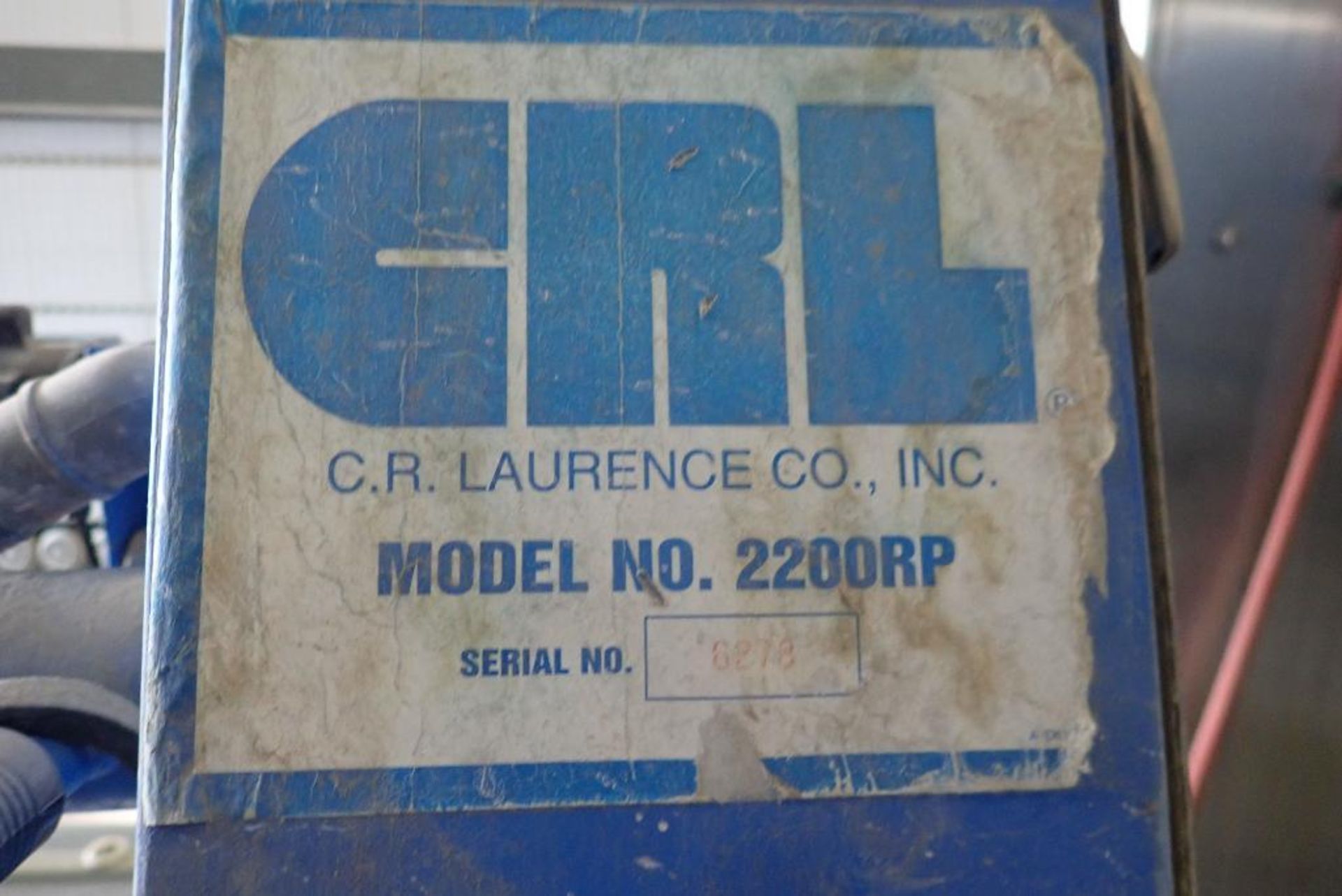 C.R. Laurence Co. 2200RP Wet Abrasive 4" Belt Sander. SN 6278. - Image 2 of 2