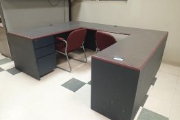 Lot of U-Shaped Desk and (2) Side Chairs.