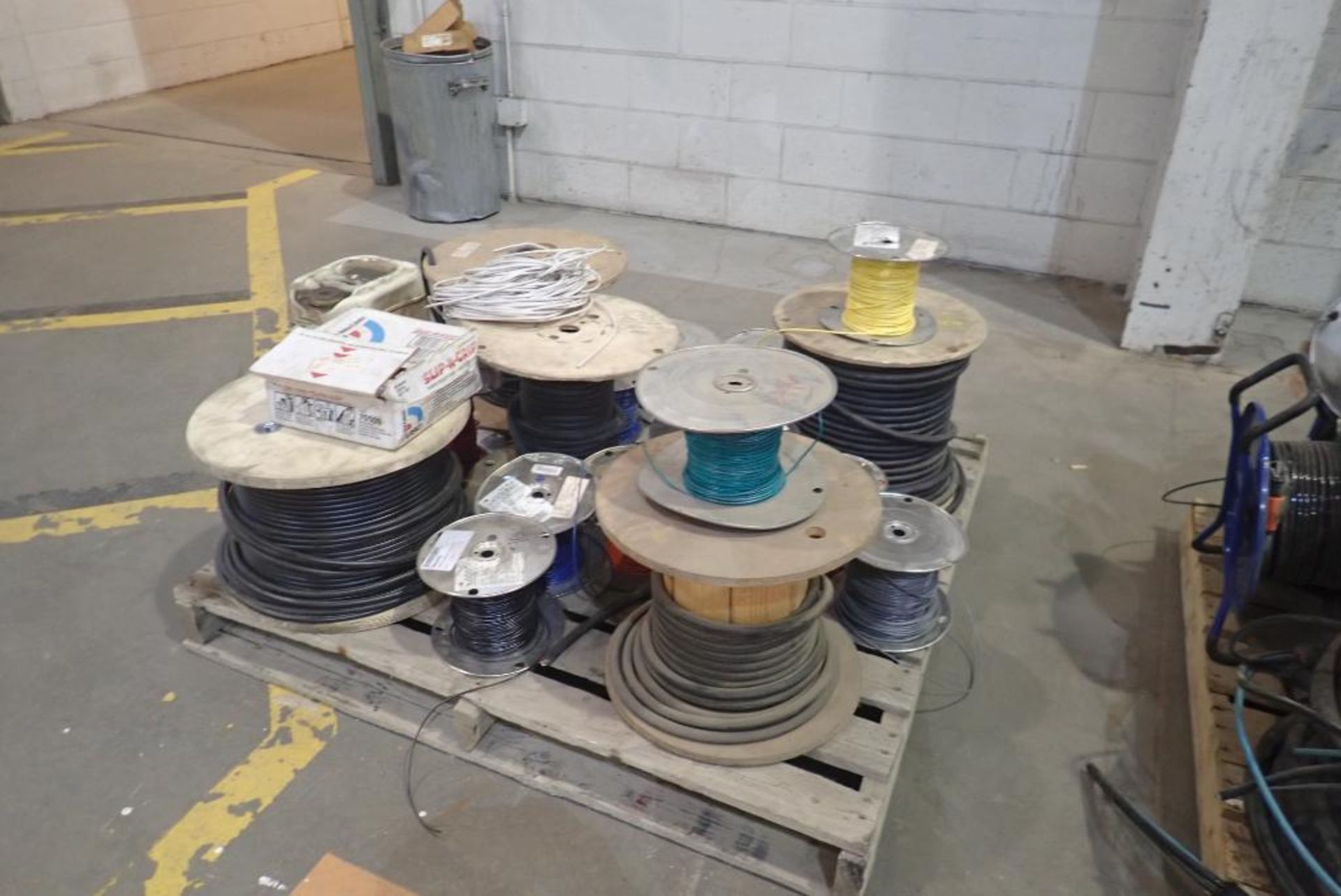 Lot of Approx. (19) Partial Spools Asst. Wire and Cable.