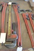 Lot of (2) Ridgid 48" Pipe Wrenches.