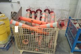 Lot of Collapsible Wire Parts Basket and Approx. (13) Fire Bolt Plus Strobe Lights w/Spare Bases.