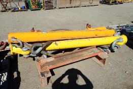 Lot of (4) 20-Ton Spreader Bars w/Clevises and Nylon Rope Slings.